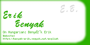 erik benyak business card